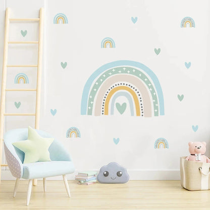 Rainbow Hearts Wall Stickers - Just Kidding Store