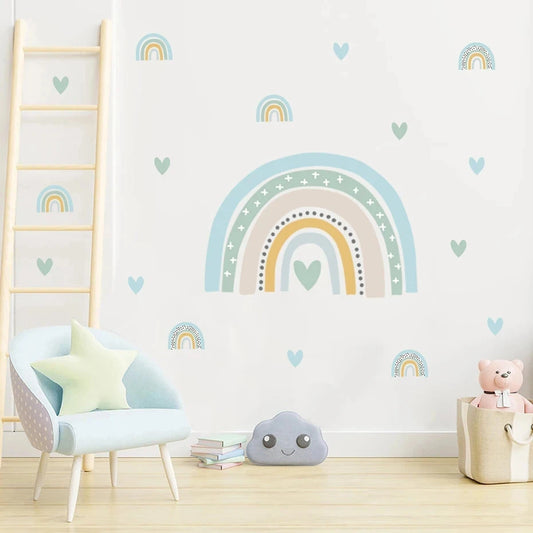 Rainbow Hearts Wall Stickers - Just Kidding Store