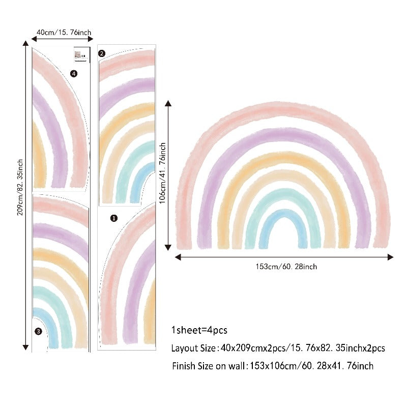 Watercolor Rainbow Fabric Wall Sticker - Just Kidding Store