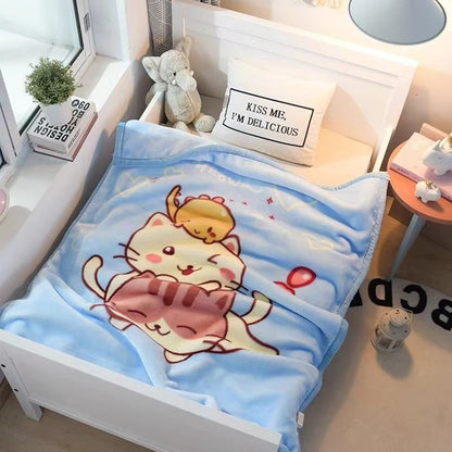 Coral Fleece Blanket - 2 Layers Bedspread