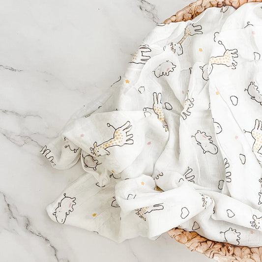 Muslin Blanket - 2 Layers Cotton Swaddle - Just Kidding Store