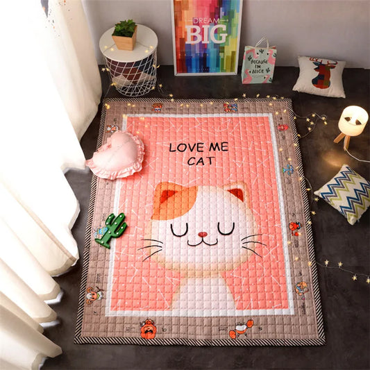 Sleepy Kitty Play Mat - Quilted Anti Skid Carpet - Just Kidding Store