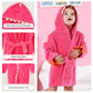 Velvet Hooded Kids Bath Robe - Dinosaur
