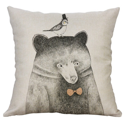 Kids Animal Cushion Cover - Panda, Lion, Bear - Just Kidding Store
