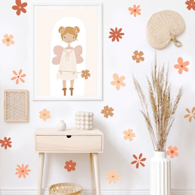 Boho Daisy Nursery Floral Wall Stickers - Just Kidding Store
