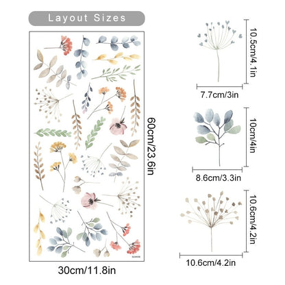 Botanic Flowers Wall Decals - Just Kidding Store