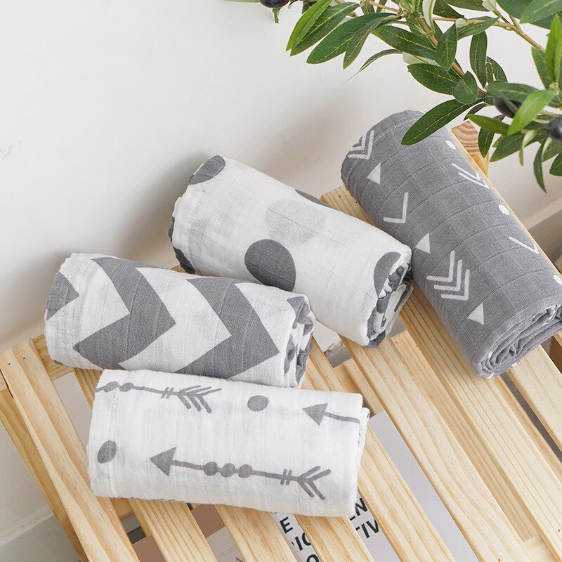 Monochrome Collection Muslin Blankets - Cotton Swaddle - Just Kidding Store
