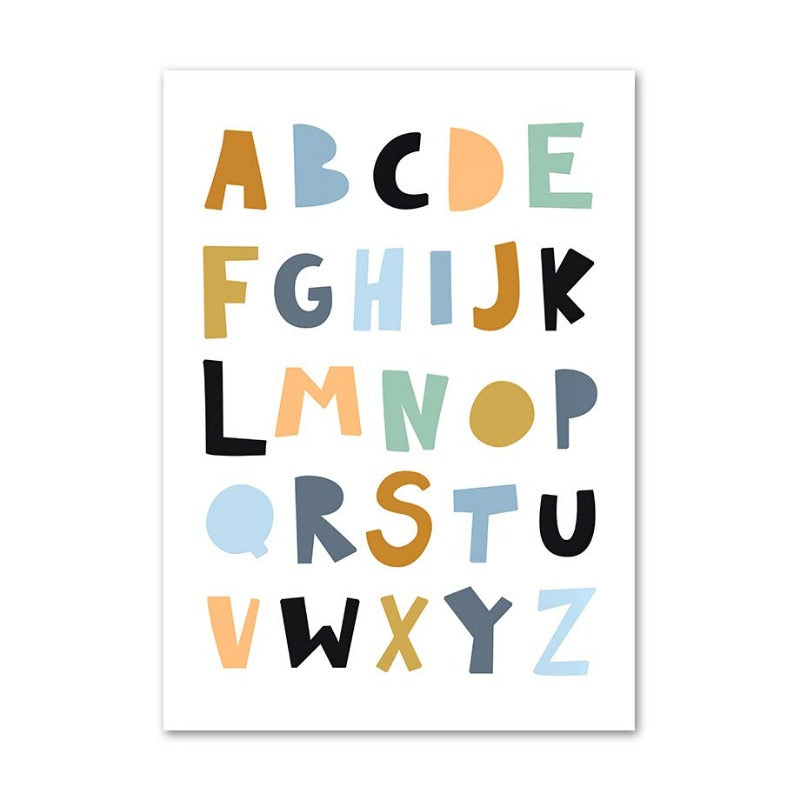 Nursery Children Canvas Wall Art Alphabet Rainbow Lion Toucan Adventure - Just Kidding Store