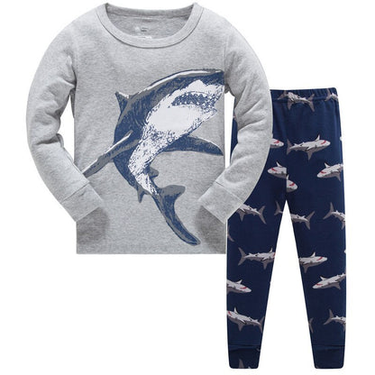 Blue Shark Childrens Pajama Set - Just Kidding Store