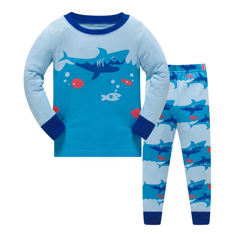 Blue Shark Childrens Pajama Set - Just Kidding Store