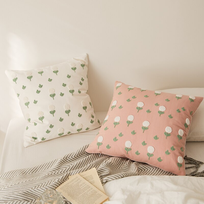 Floral Embroidery Cushion Cover - Just Kidding Store