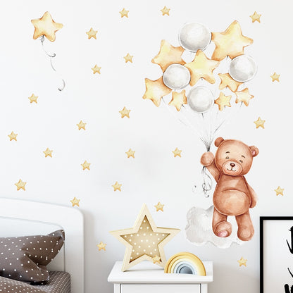 Up Up And Away Balloon Bear Decal - Just Kidding Store
