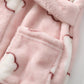 Plush Hooded Bathrobe - Kids Fleece Nightgown - Polar Bear - Just Kidding Store