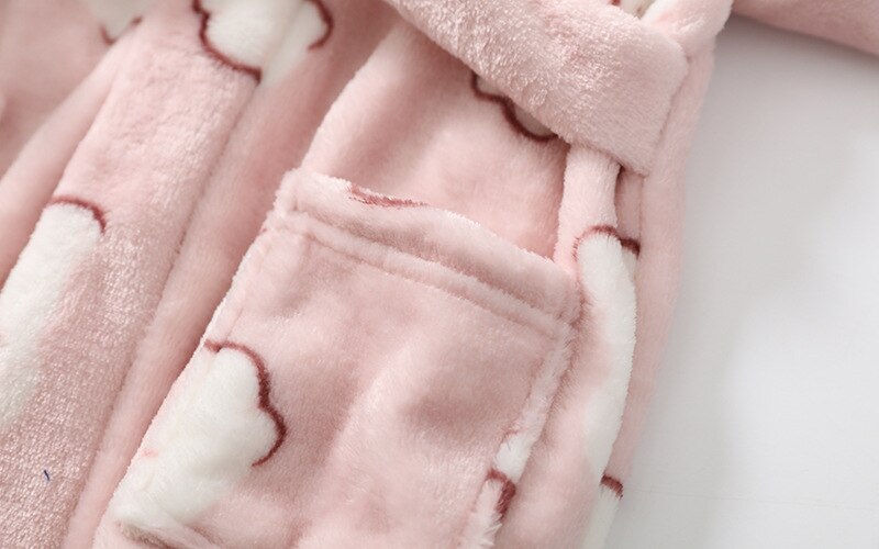 Plush Hooded Bathrobe - Kids Fleece Nightgown - Polar Bear - Just Kidding Store