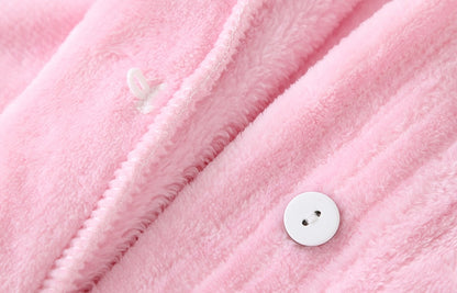 Plush Hooded Bathrobe - Kids Fleece Nightgown - Duck - Just Kidding Store