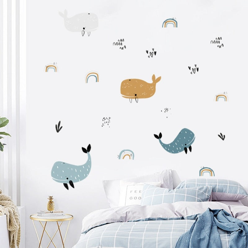 Dolphin Rainbow Nursery Children Wall Stickers - Just Kidding Store