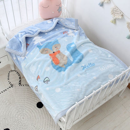 Double Layer Warm Plush Baby Children Blanket - Just Kidding Store