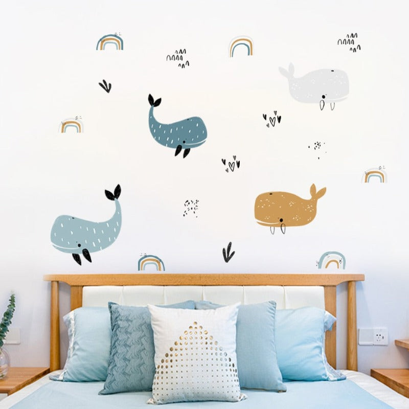 Dolphin Rainbow Nursery Children Wall Stickers - Just Kidding Store