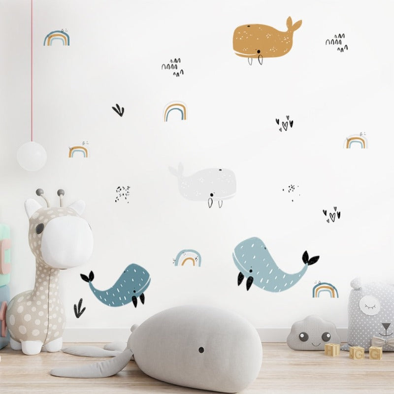 Dolphin Rainbow Nursery Children Wall Stickers - Just Kidding Store