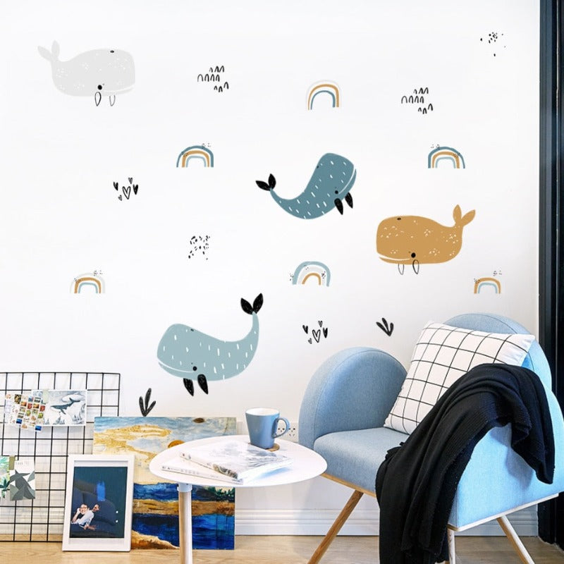 Dolphin Rainbow Nursery Children Wall Stickers - Just Kidding Store