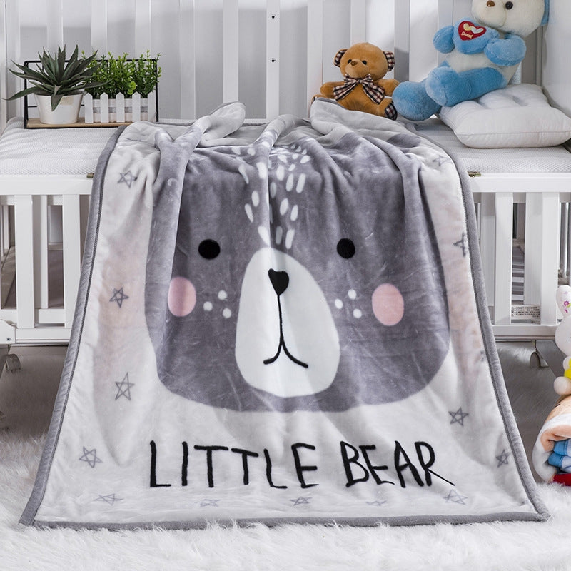 Little Bear Fleece Blanket - Kids Bedding Throw - Just Kidding Store 