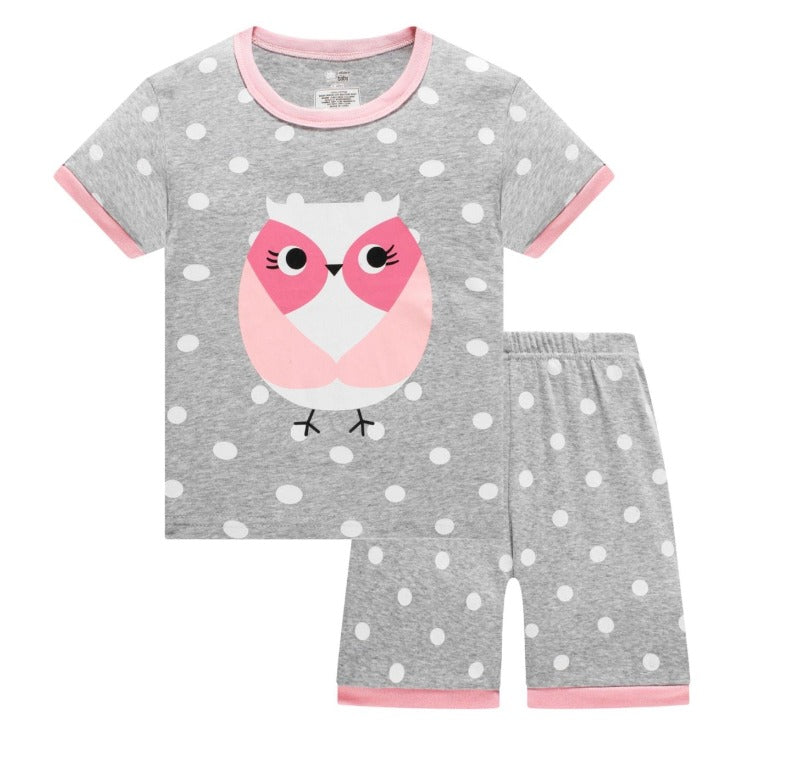 Owl Summer Children Pajama Set - Just Kidding Store