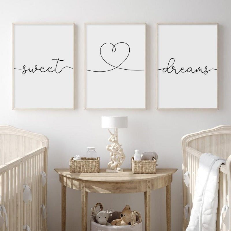 Sweet Dreams Nordic Minimalist Canvas Prints - Just Kidding Store