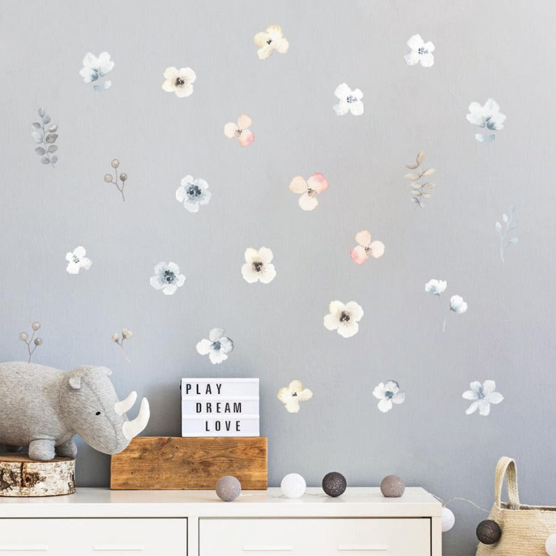 Floral Botanical Butterfly Watercolor Wall Stickers - Just Kidding Store