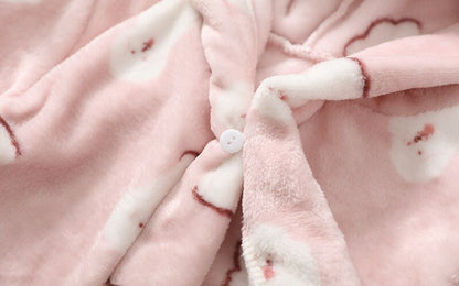 Plush Hooded Bathrobe - Kids Fleece Nightgown - Polar Bear