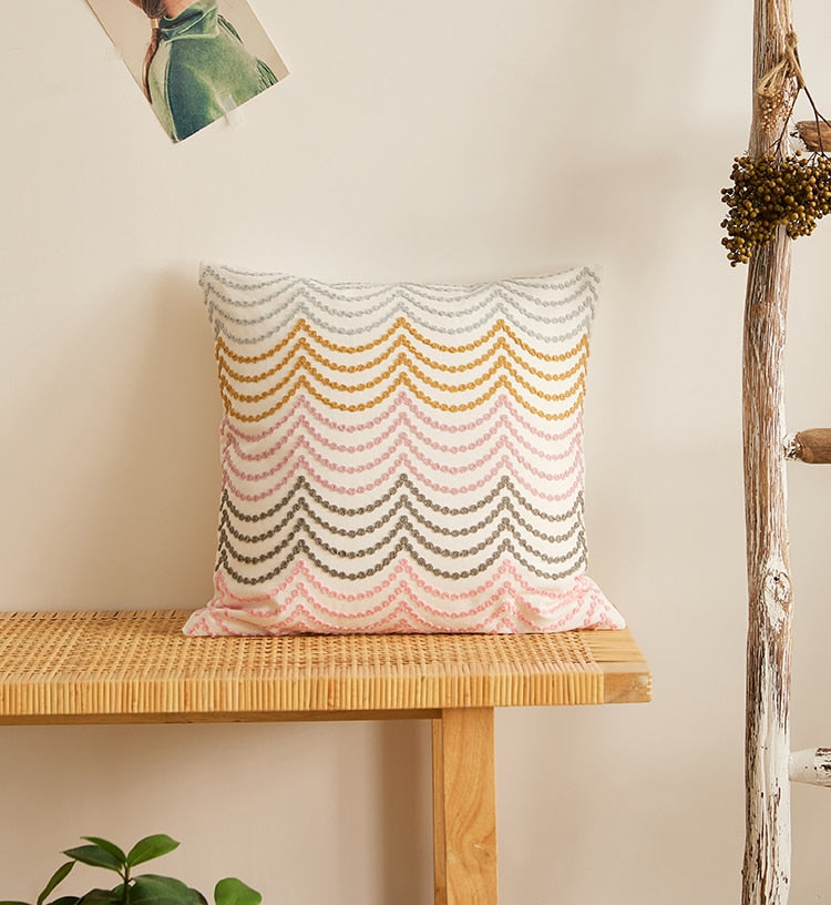 Floral Embroidery Cushion Cover - Just Kidding Store