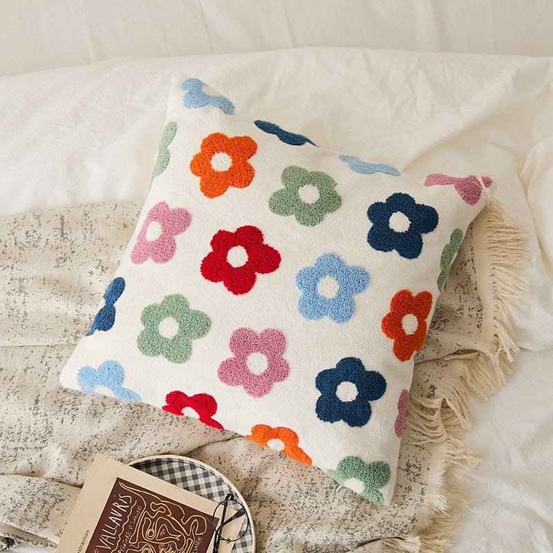Floral Embroidery Cushion Cover - Just Kidding Store
