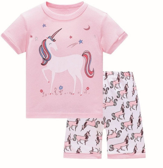 Unicorn Summer Childrens Pajama Set - Just Kidding Store