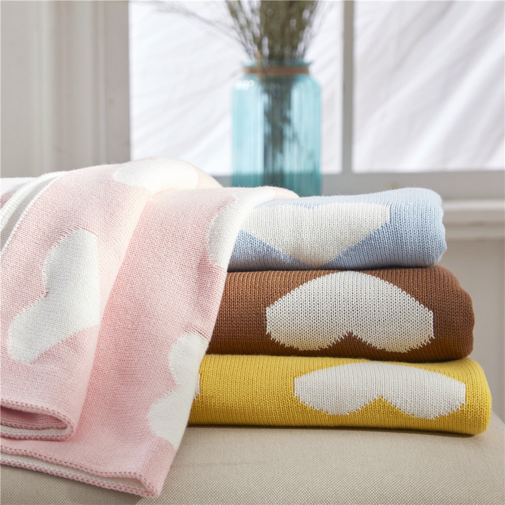 Double Sided Cotton Blanket  Hearts - Just Kidding Store