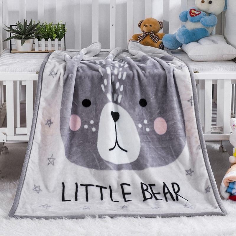 Little Bear Fleece Blanket - Kids Bedding Throw - Just Kidding Store 