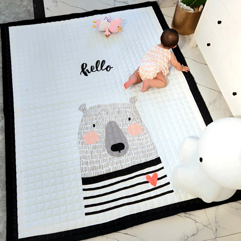 Oversized Play Mat - Quilted Anti Skid Carpet - Polar Bear - Just Kidding Store