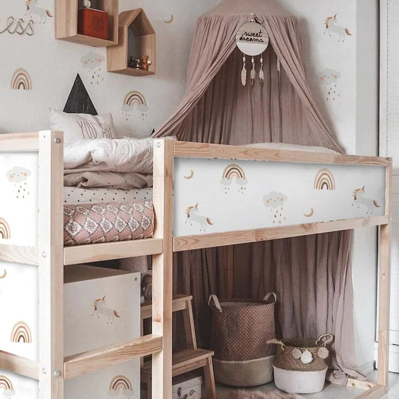 Boho Unicorn Clouds Rainbow Nursery Children Wall Stickers - Just Kidding Store