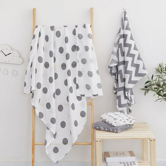 Monochrome Collection Muslin Blankets - Cotton Swaddle - Just Kidding Store