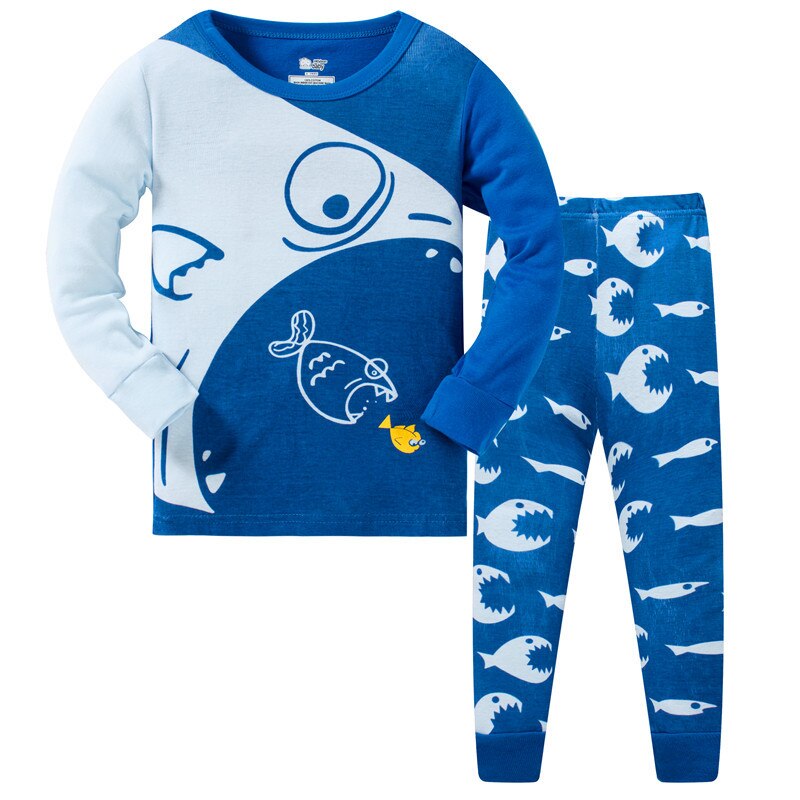 Blue Shark Childrens Pajama Set - Just Kidding Store