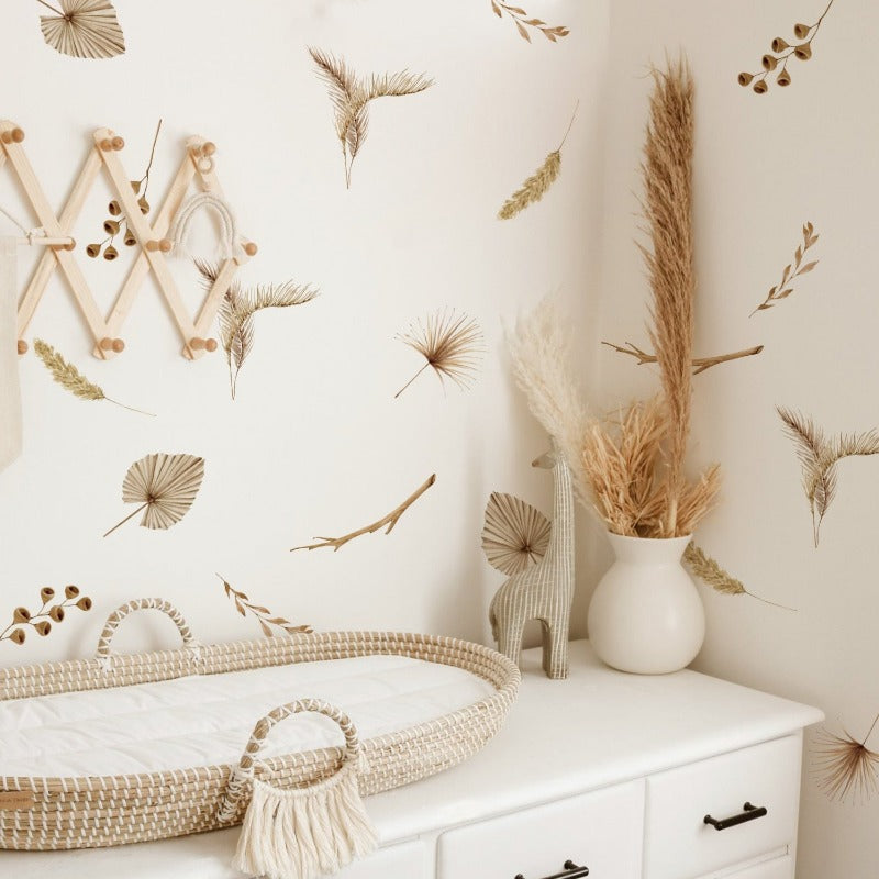 Boho Dry Floral Wall Nursery Decals - Just Kidding Store