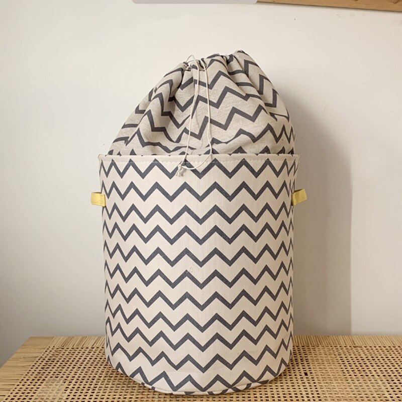 Large Linen Storage Basket With Drawstring - Just Kidding Store