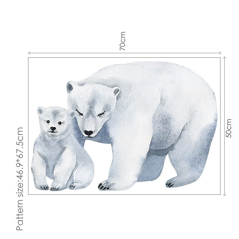 Watercolour Artic Animals Wall Decal - Just Kidding Store