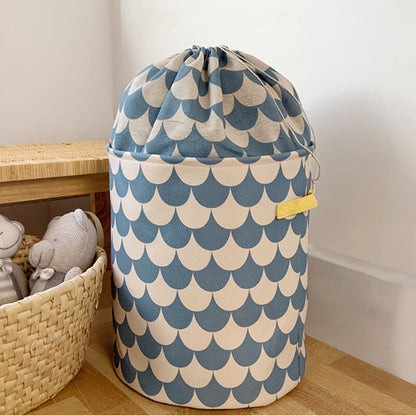 Large Linen Storage Basket With Drawstring - Just Kidding Store