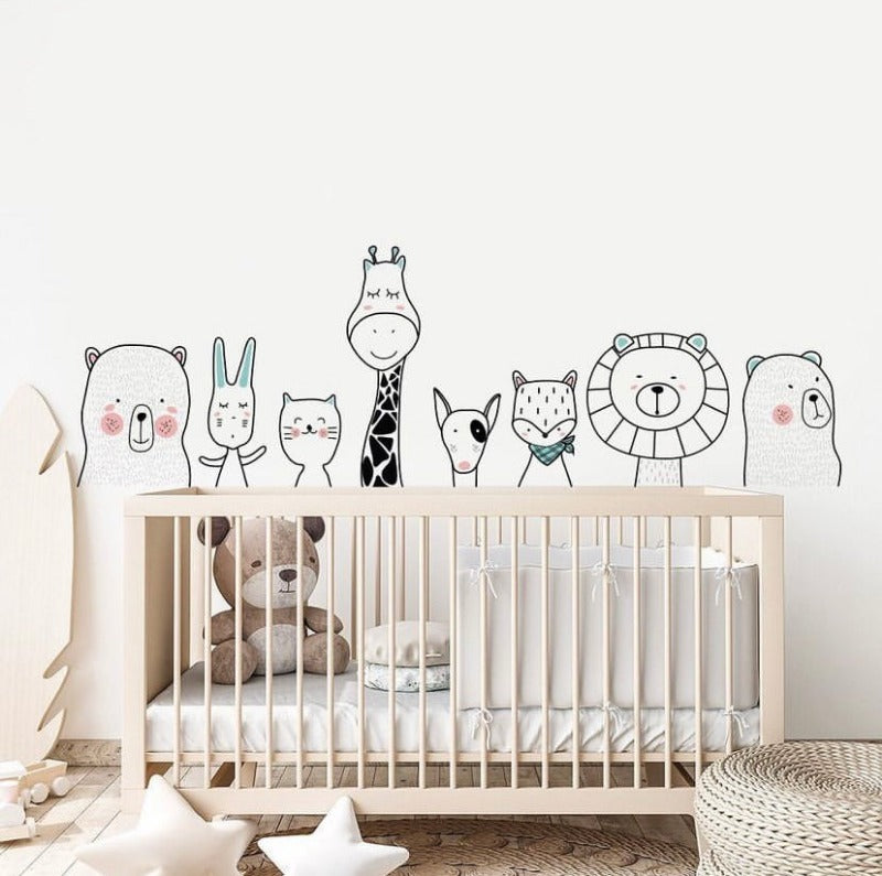 Animal Wall Corner Decal Kids Vinyl Door Sticker - Just Kidding Store