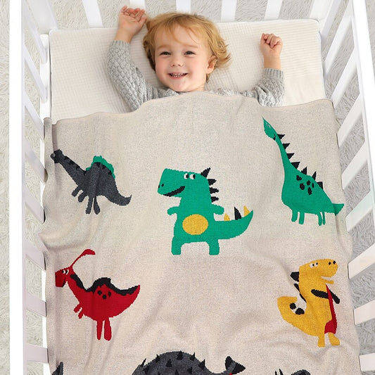 Baby Dinosaur Cotton Knitted Blanket - Just Kidding Store