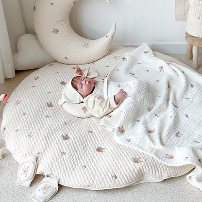 Round Embroidered Padded Baby Play Mat - Just Kidding Store