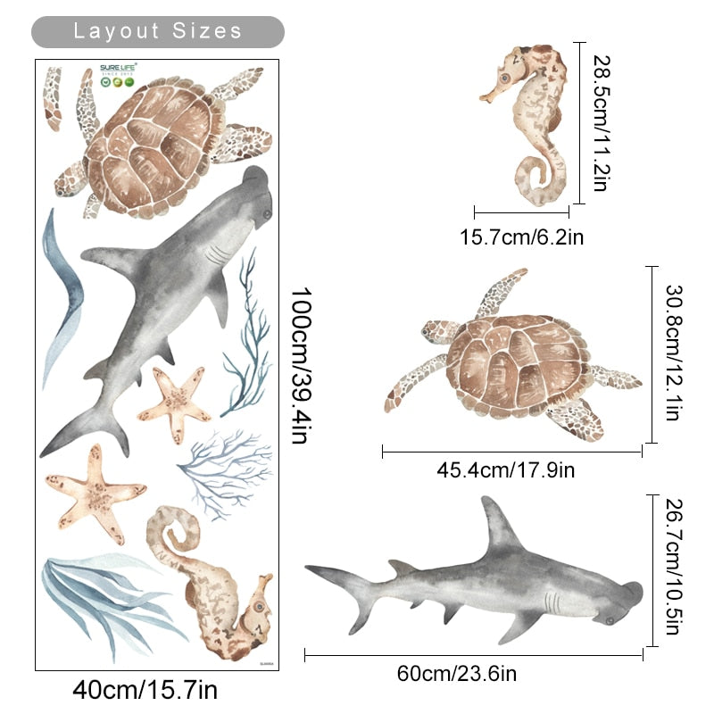 Watercolor Ocean World Wall Decals - Just Kidding Store