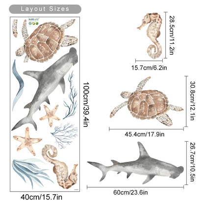Watercolor Ocean World Wall Decals - Just Kidding Store