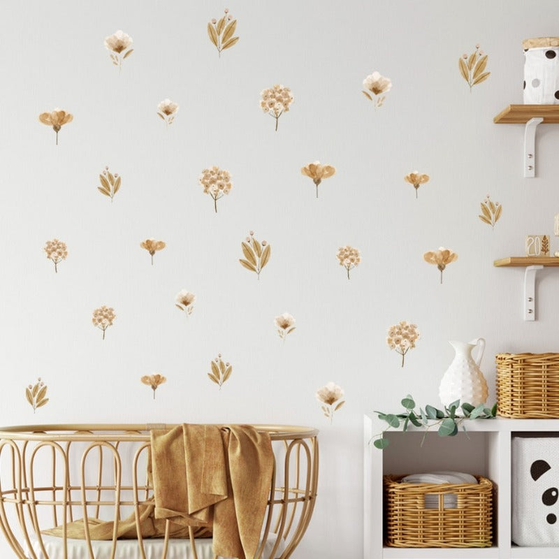 Floral Botanical Butterfly Watercolor Wall Stickers - Just Kidding Store