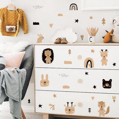 Boho Forest Animals Nursery Children Wall Decals - Just Kidding Store