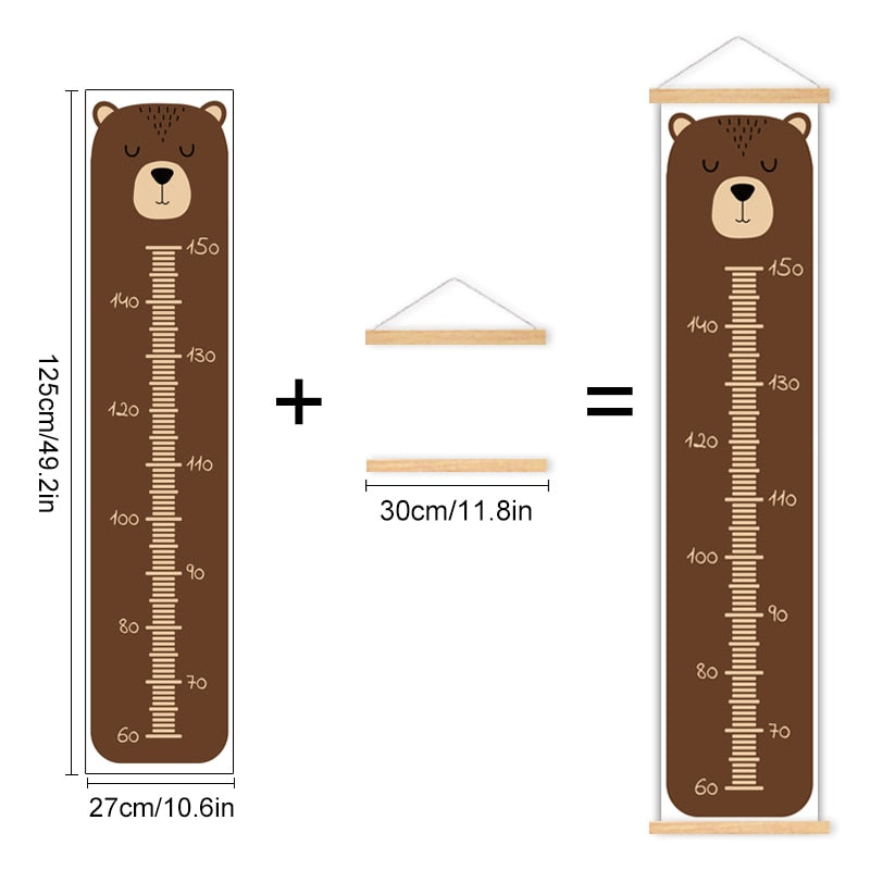 Height Measurement Chart Growth Chart Bear Tiger Lion Just Kidding Store